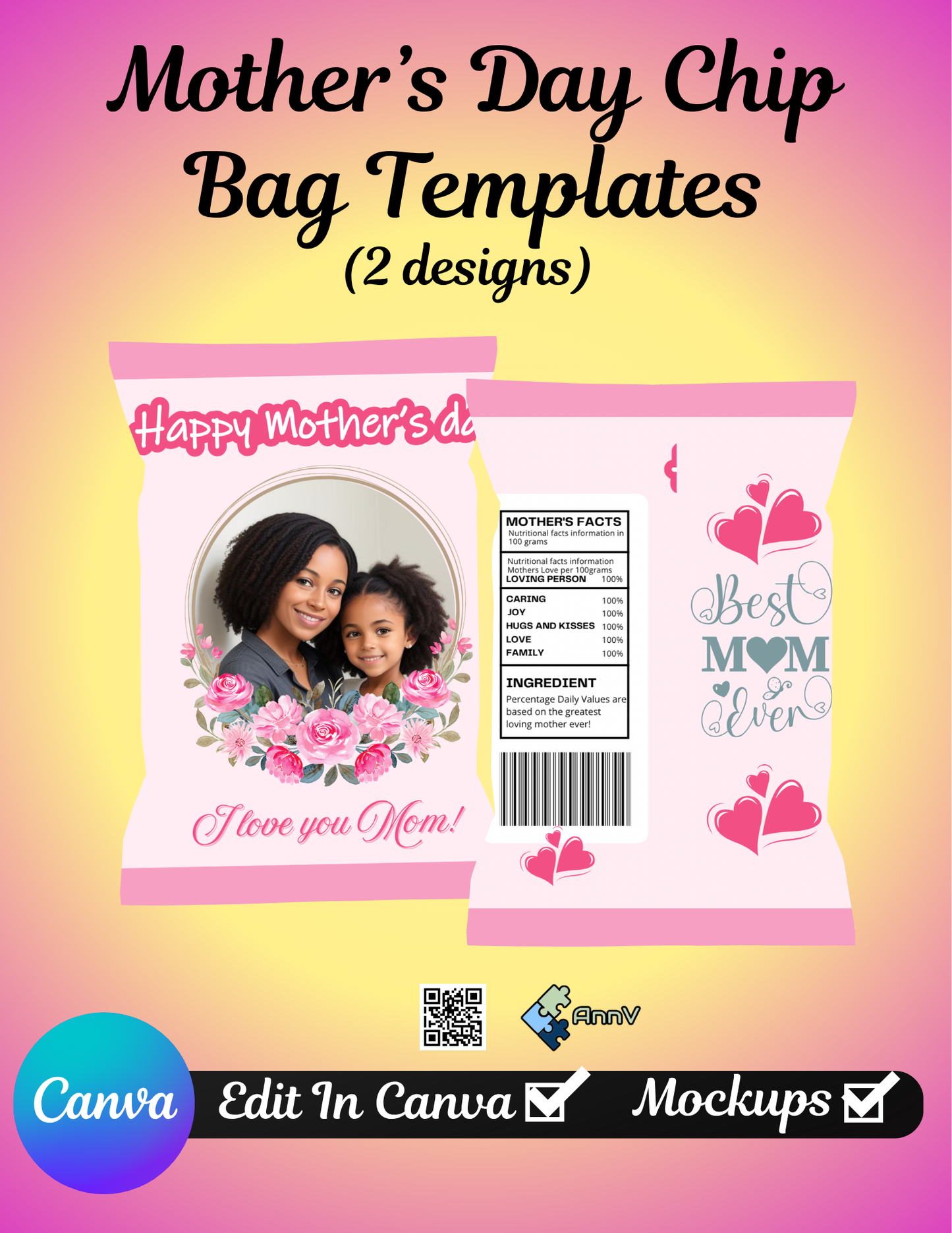 Mother’s Day Chip Bag Template
