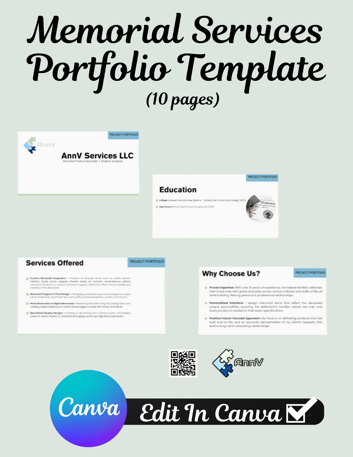 Memorial Portfolio Template