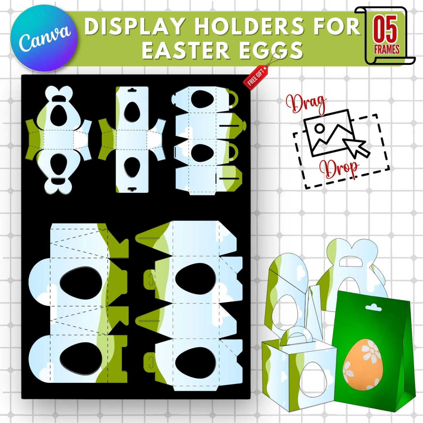 Easter Egg Holder Frames Template
