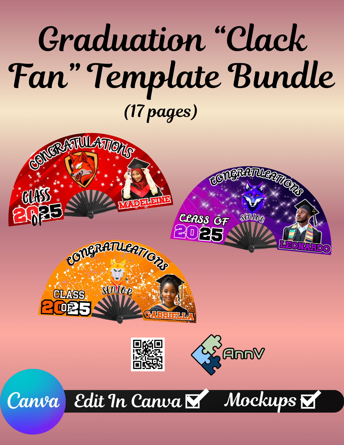 Graduation Clack Fan Template Bundle