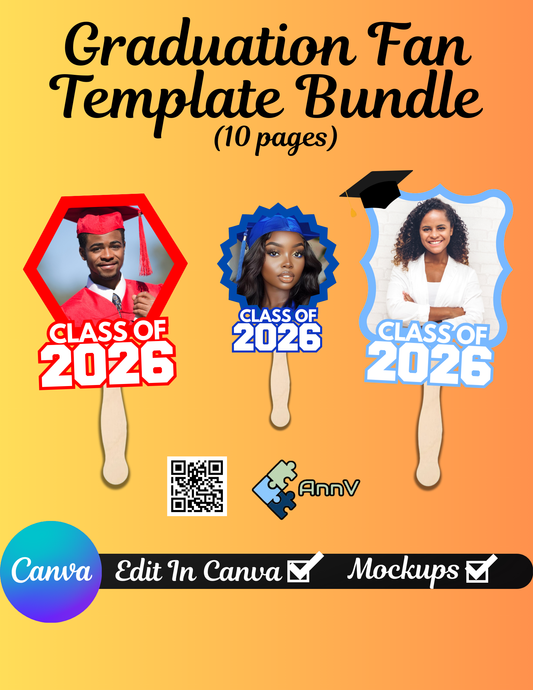 Graduation Fan Template Bundle