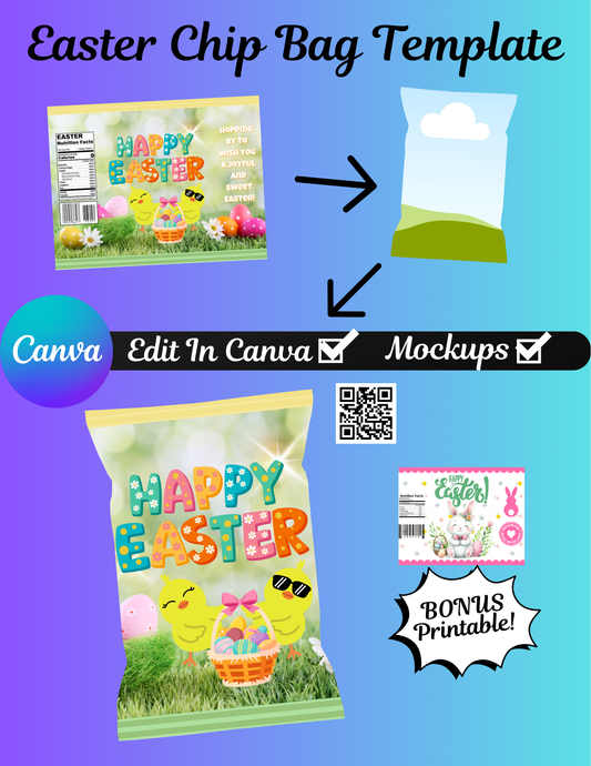 Easter Chip Bag Template Bundle
