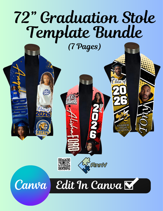 Graduation Stole Template Bundle