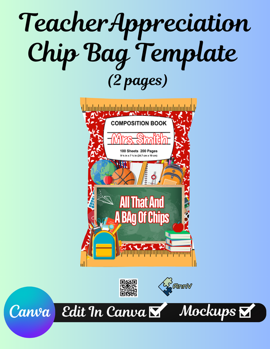 Teacher Appreciation Chip Bag Template