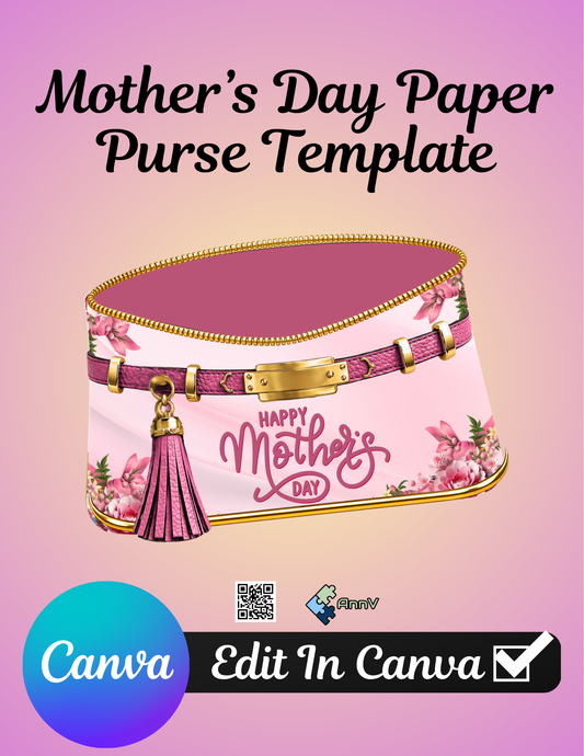 Mother’s Day Paper Purse Template