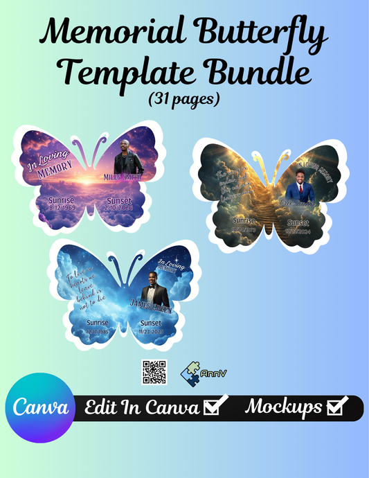 Memorial Butterfly Template Bundle