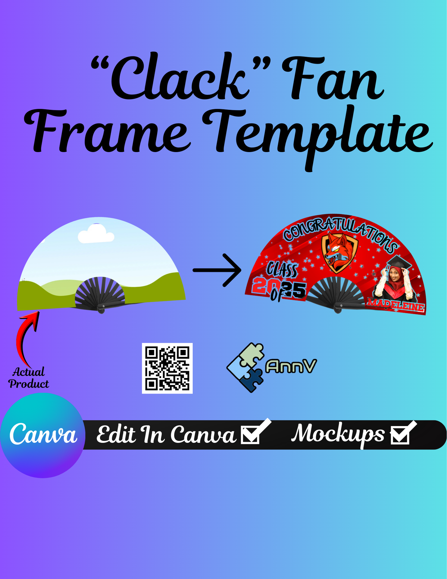 Clack Fan Frame Template (25”x13”)