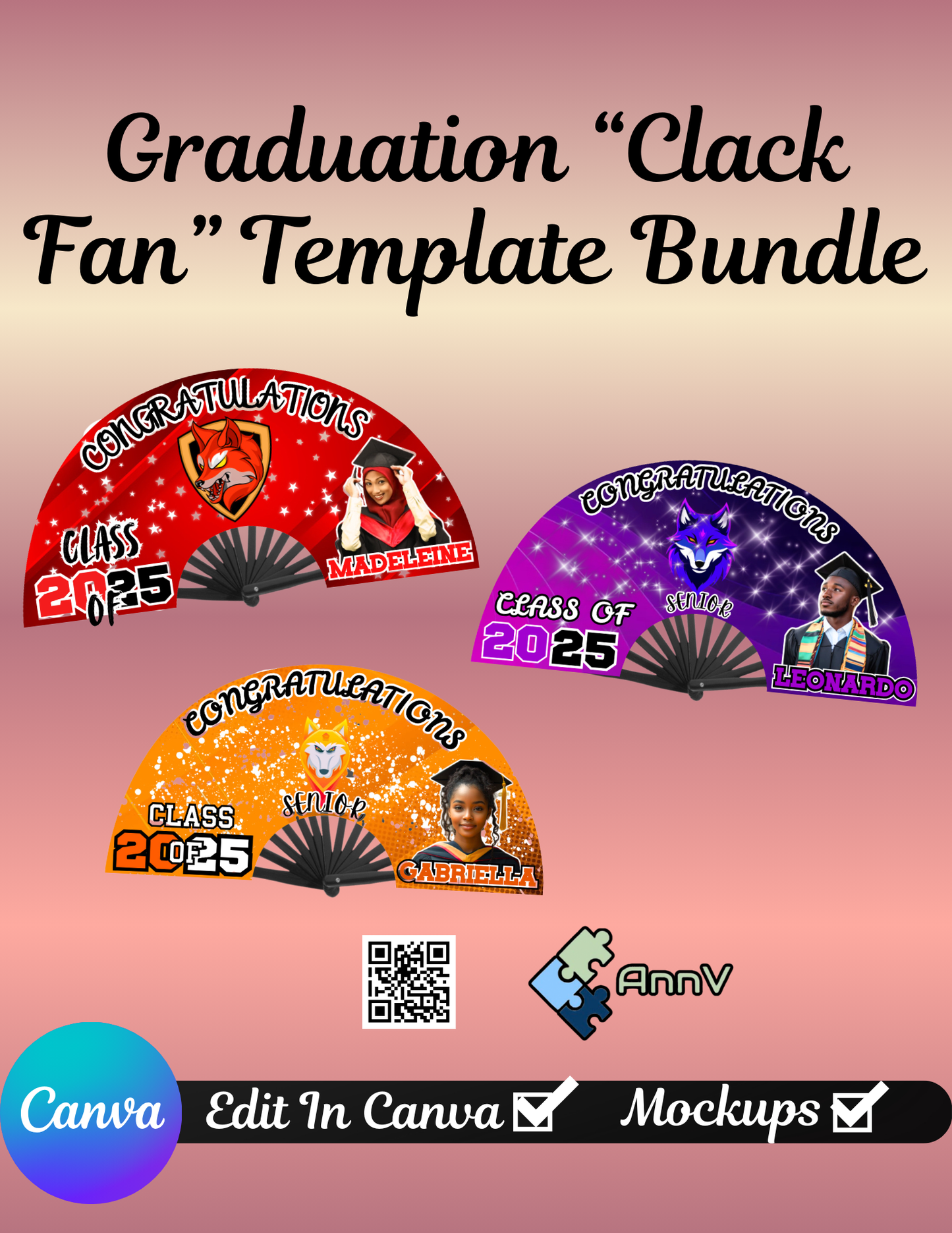 Graduation Clack Fan Template Bundle