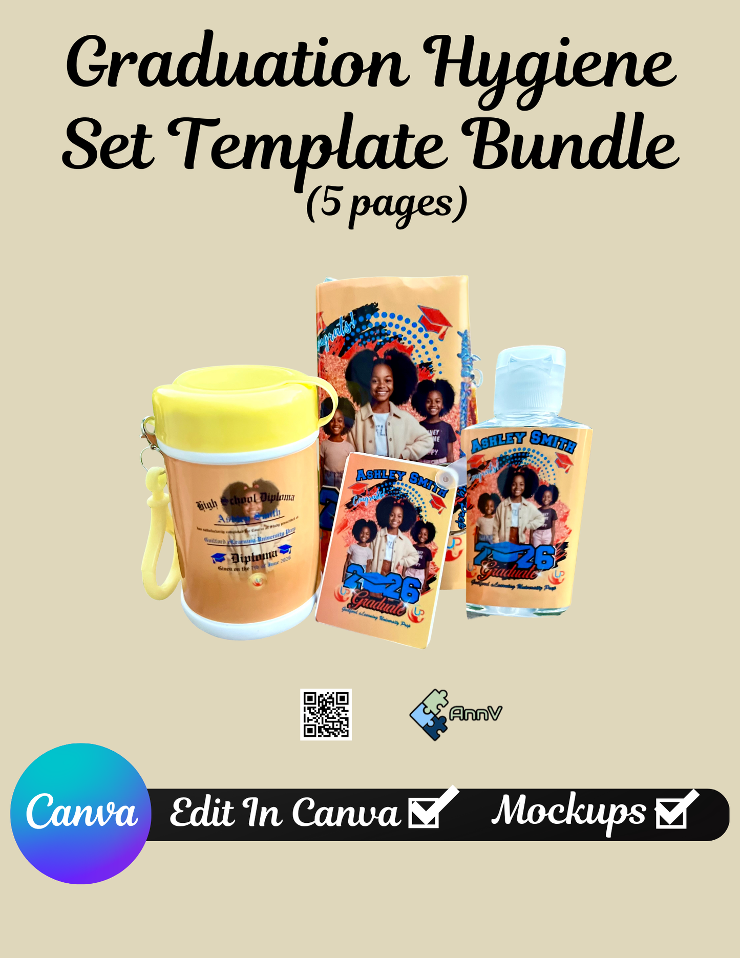 Graduation Hygiene Set Template Bundle