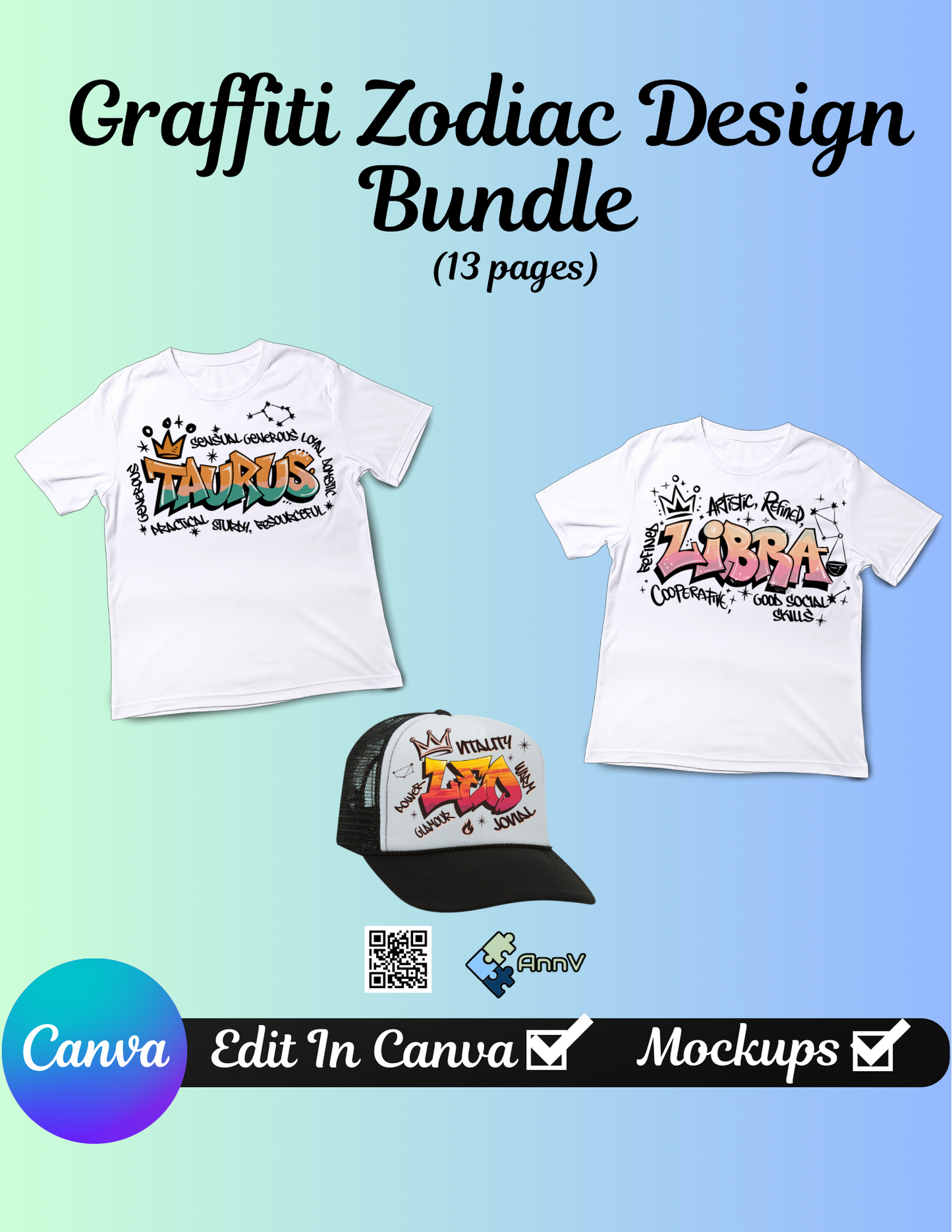 Graffiti Zodiac Design Bundle