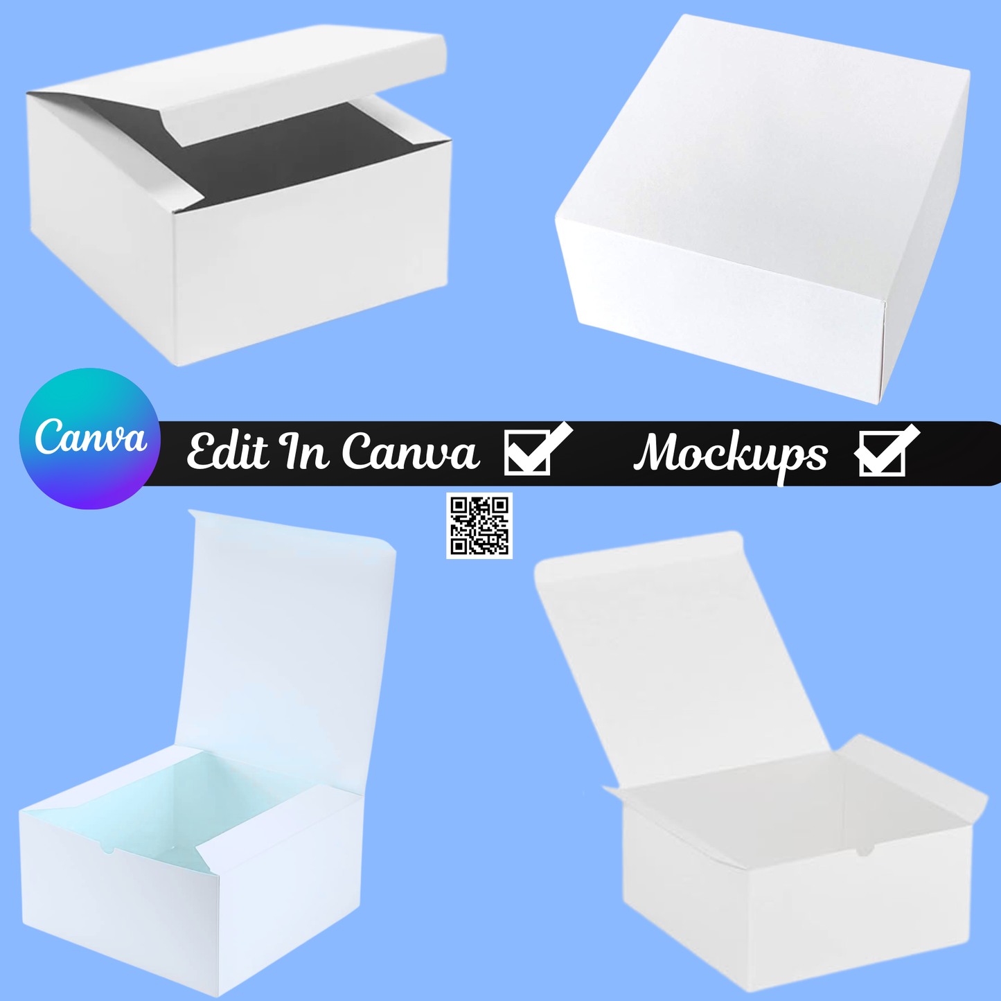 Blank Gift Box Frame & Mockup Template Bundle