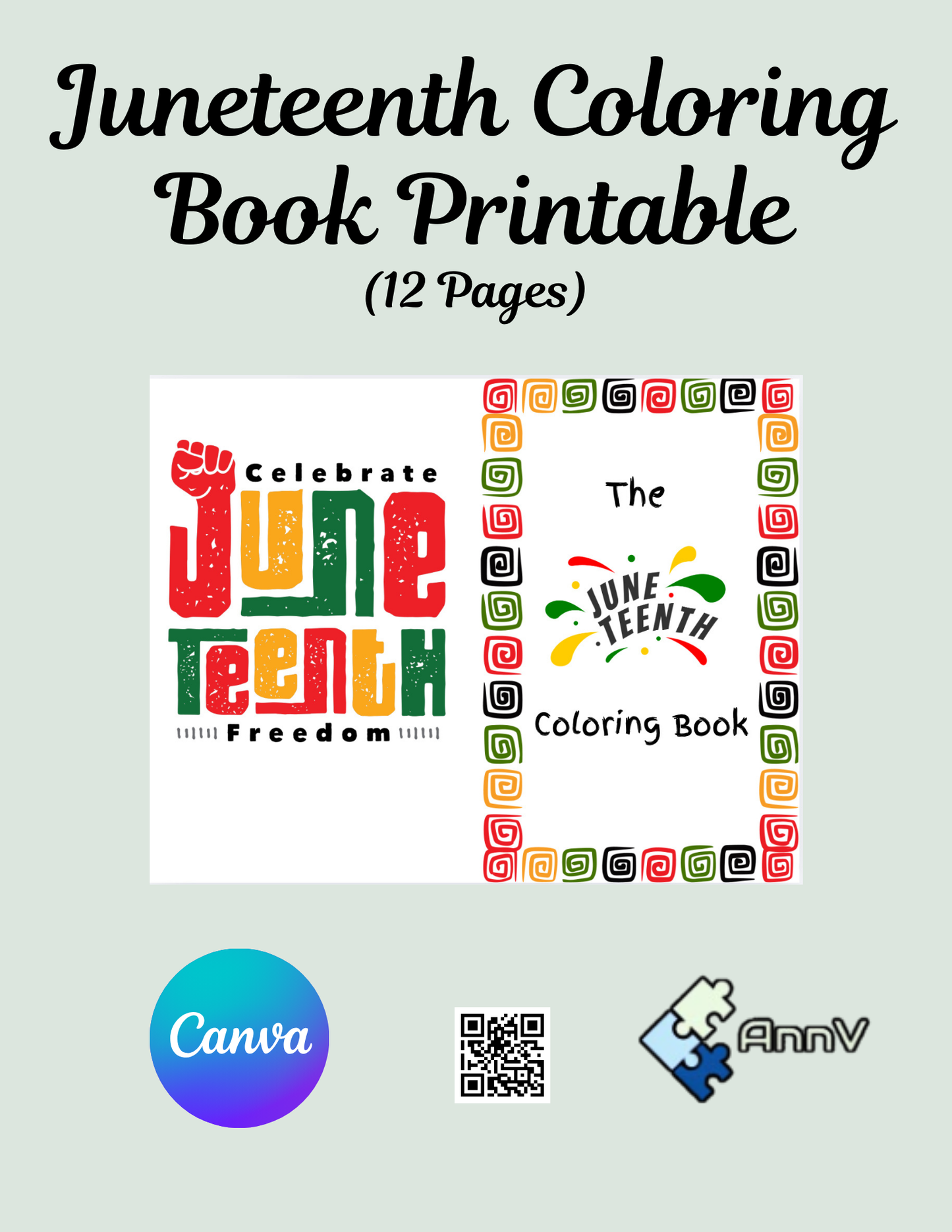 Juneteenth Coloring Book Printable (11x8.5”)