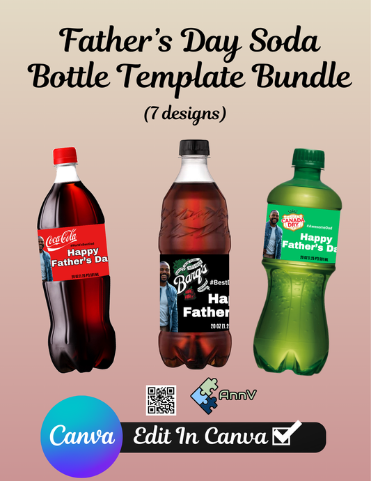Father’s Day Soda Label Template Bundle