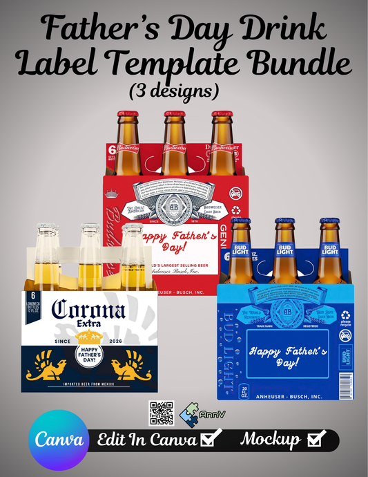 Father’s Day Drink Label Template Bundle