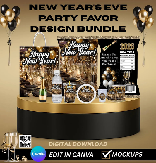 New Year’s Eve Party Favor Templates Bundle