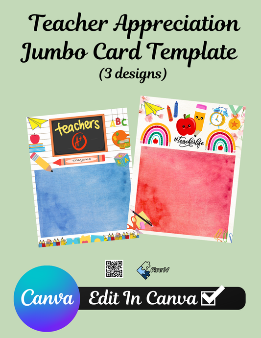 Teacher Appreciation Jumbo Card Template Bundle