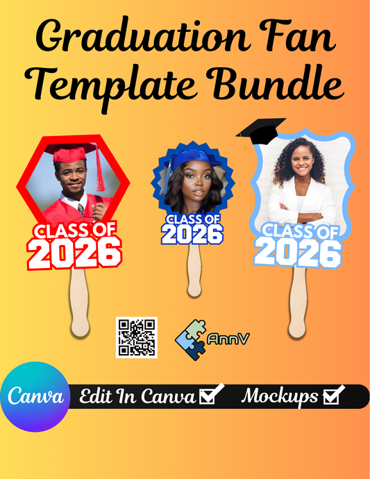 Graduation Fan Template Bundle