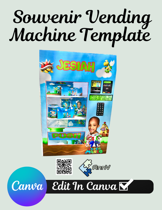 Souvenir Vending Machine Design Template (20x30”)